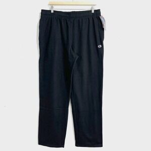 Champion Authentic Athletic Wear Jogger Pants Men XL Black Drawstring Cotton Gym